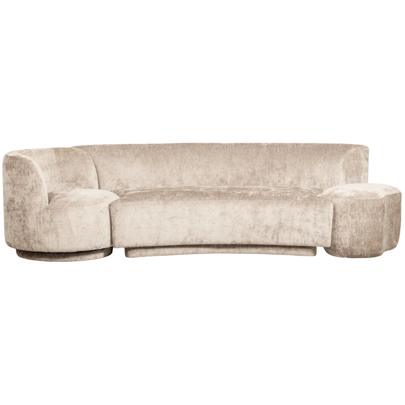 Combi-Popular: bank + sessel + pouf natur