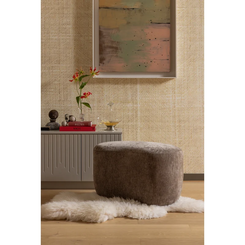 Popular organische hocker taupe