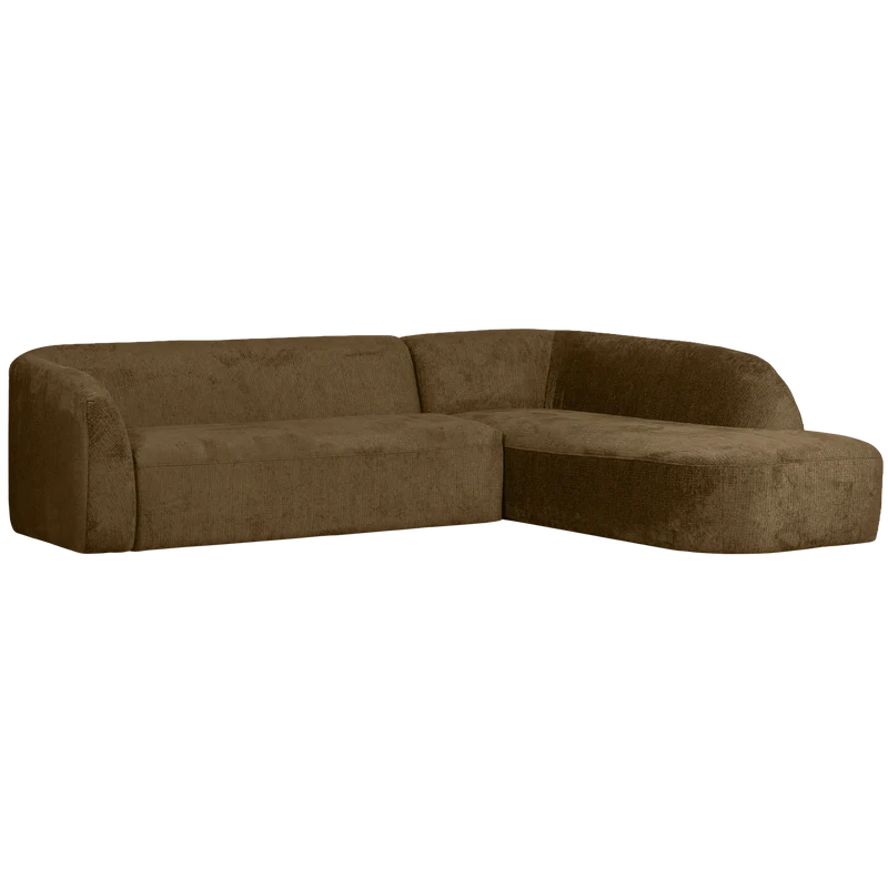 Sloping eckbank rechts structure velvet brass