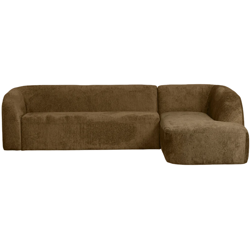 Sloping eckbank rechts structure velvet brass