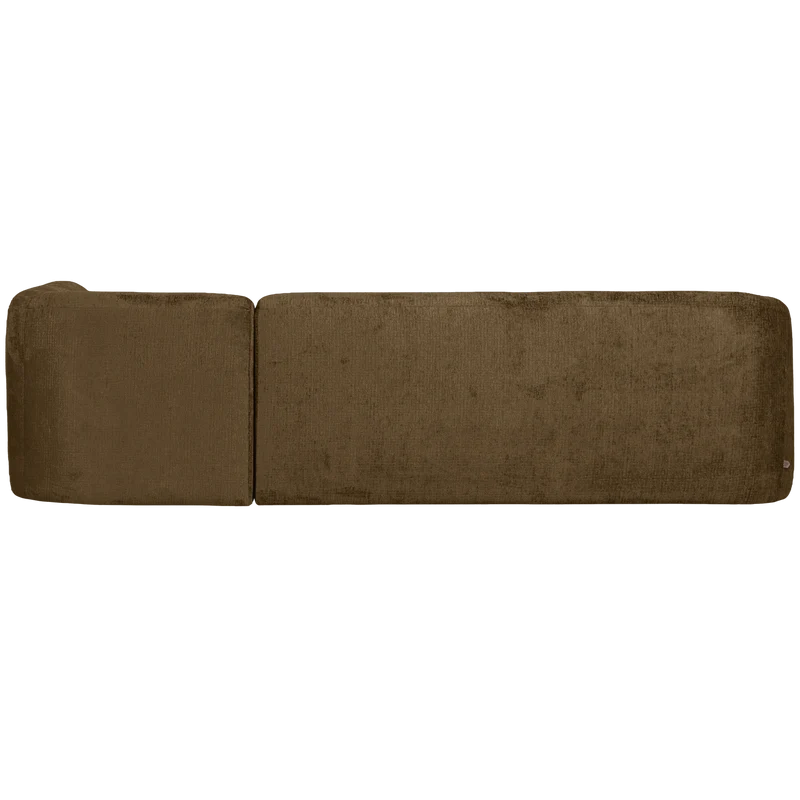 Sloping eckbank rechts structure velvet brass