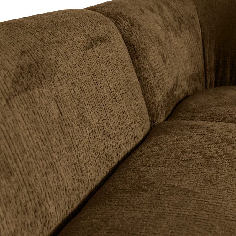 Sloping eckbank rechts structure velvet brass