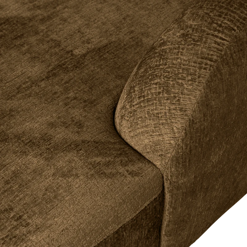 Sloping eckbank rechts structure velvet brass