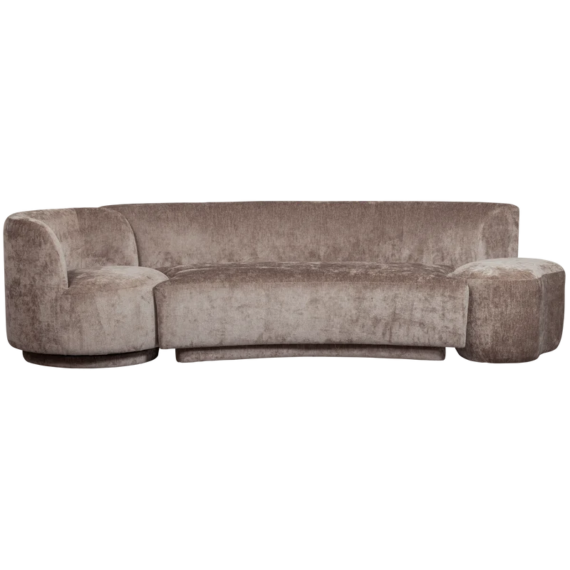 Combi-Popular: bank + sessel + pouf taupe