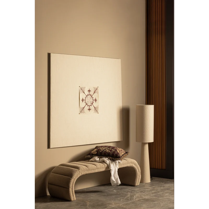 Loft stehlampe metall/bouclé natur 130xø30 cm