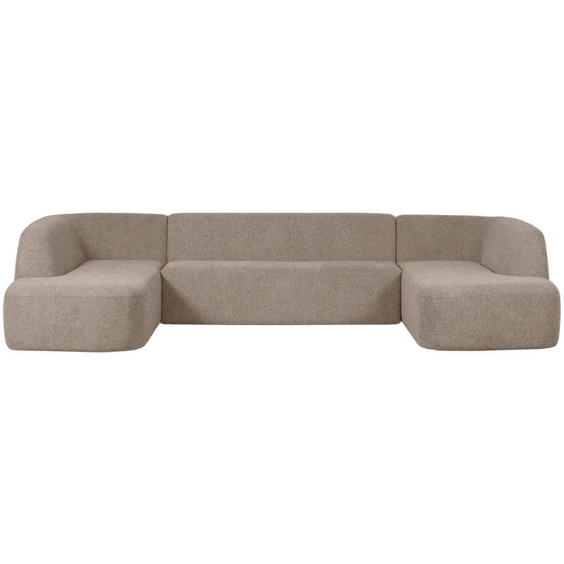 Sloping U-shape sofa natur melange