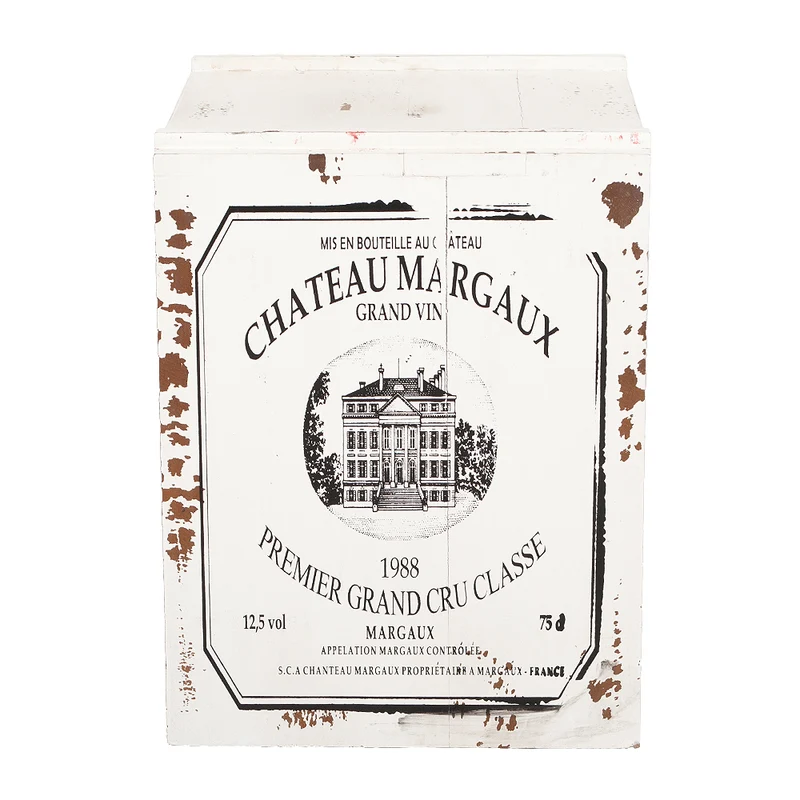 Flaschenbox SURAT Antique White ca. H40cm Mahagoni Shabby Weinregal