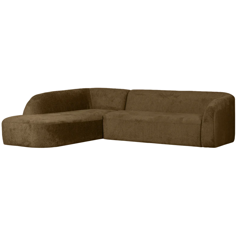 Sloping eckbank links structure velvet brass