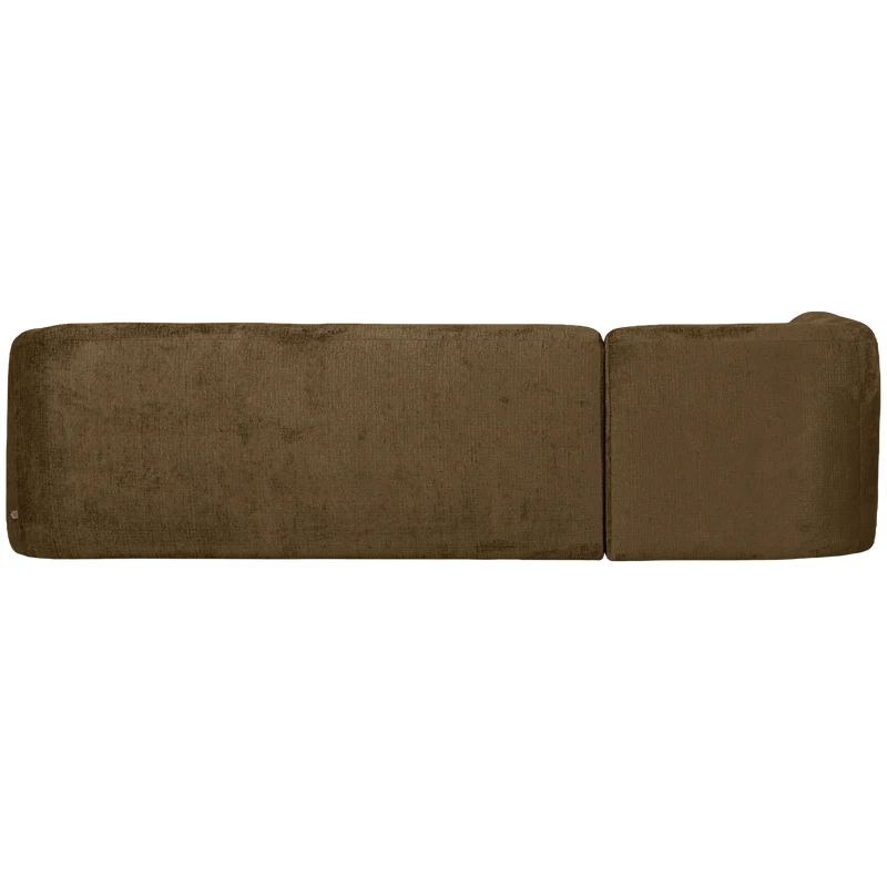 Sloping eckbank links structure velvet brass