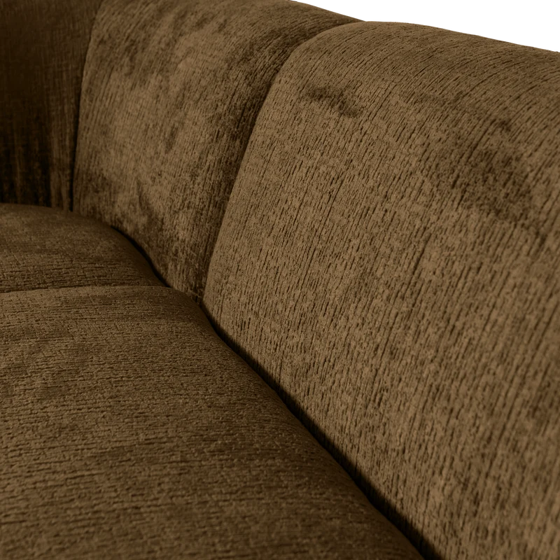 Sloping eckbank links structure velvet brass