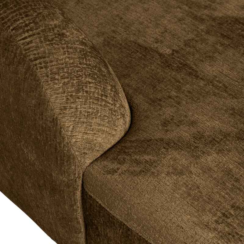 Sloping eckbank links structure velvet brass