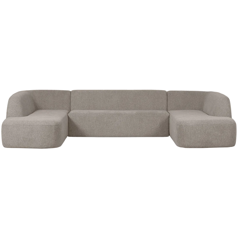 Sloping U-shape sofa off white melange