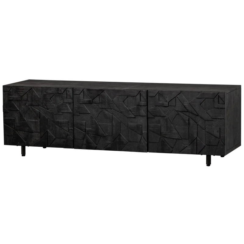 Counter tv möbel mango holz schwarz