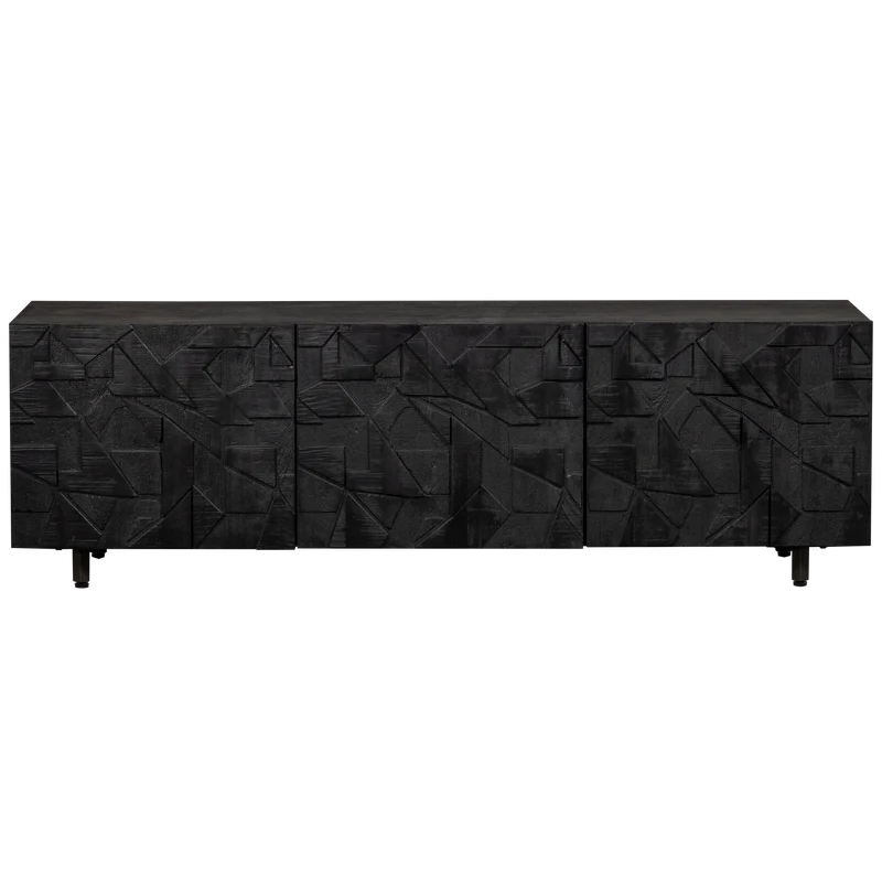 Counter tv möbel mango holz schwarz