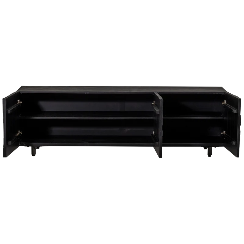 Counter tv möbel mango holz schwarz