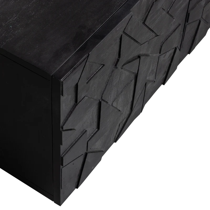 Counter tv möbel mango holz schwarz