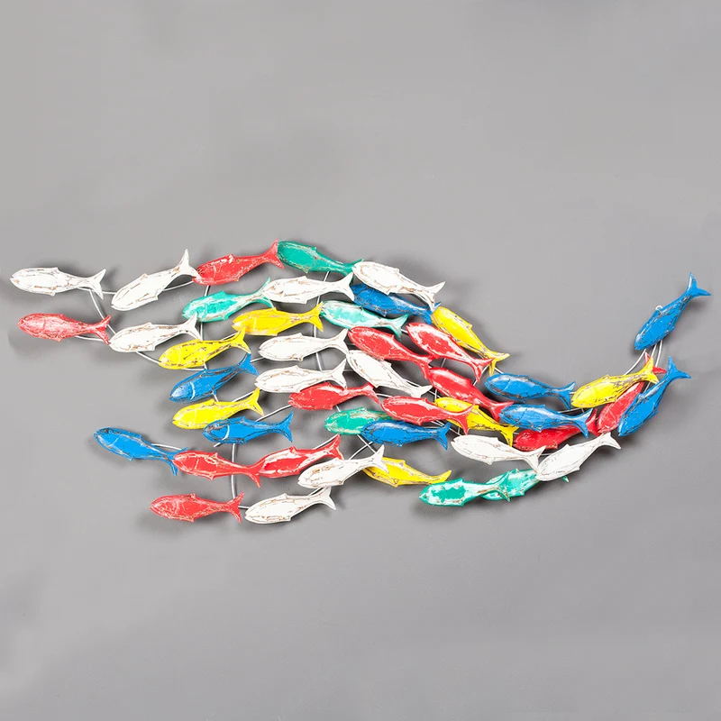 Wand-Deko IKAN Bunt ca. 180x70cm Holz Fische