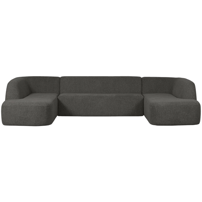 Sloping U-shape sofa grau/schwarz melange