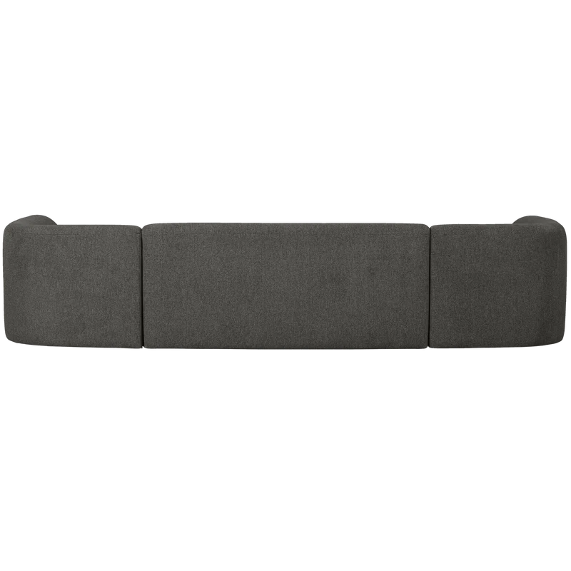 Sloping U-shape sofa grau/schwarz melange