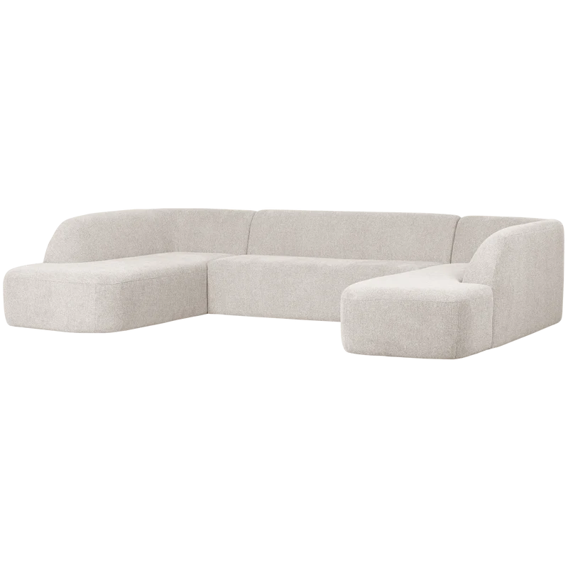 Sloping U-shape sofa pearl melange