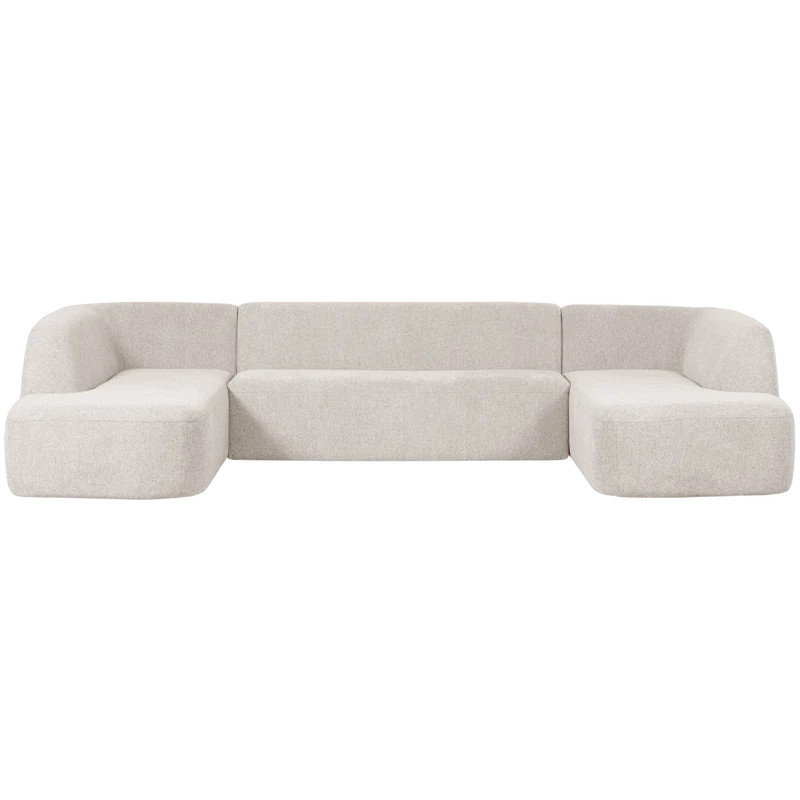 Sloping U-shape sofa pearl melange