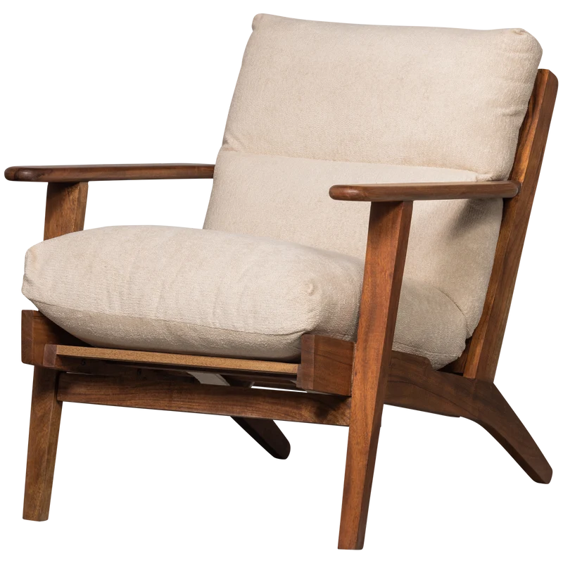 Houston sessel bouclé/holz natur