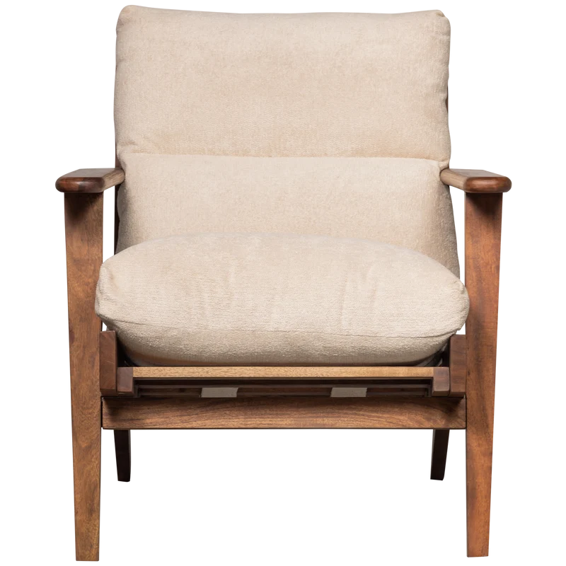 Houston sessel bouclé/holz natur