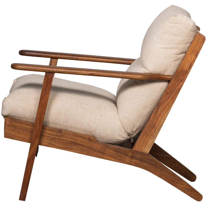 Houston sessel bouclé/holz natur