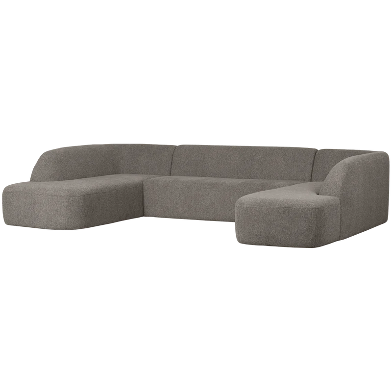 Sloping U-shape sofa grau melange