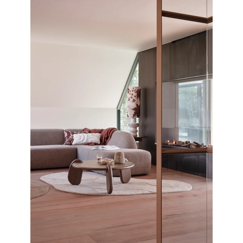 Sloping U-shape sofa grau melange