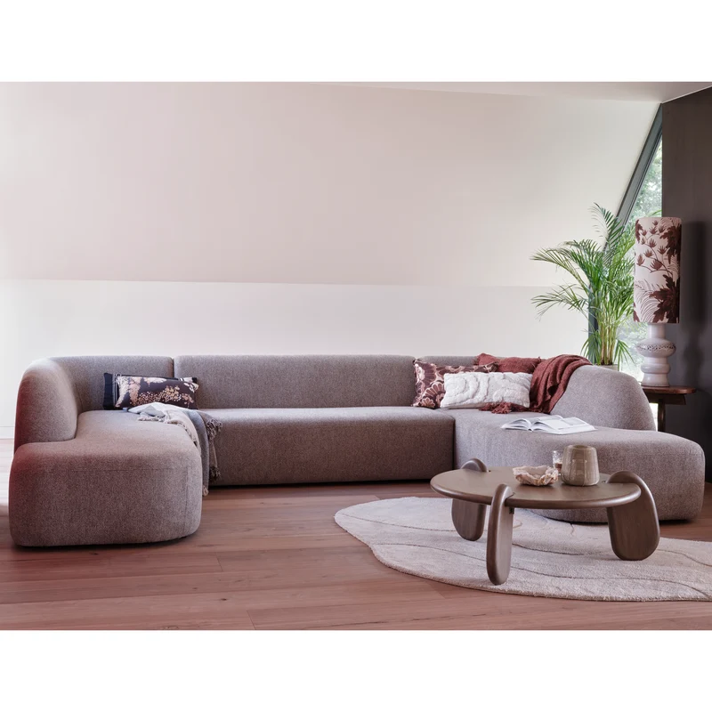 Sloping U-shape sofa grau melange