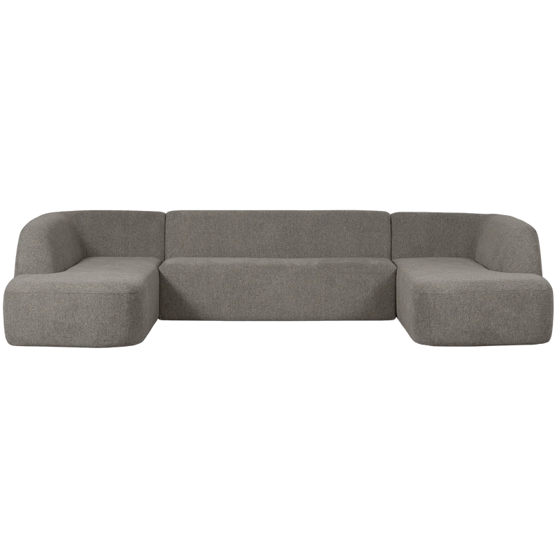Sloping U-shape sofa grau melange