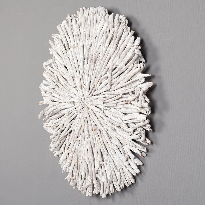 Wand-Deko-Objekt BULAT White Wash Ø ca. 70cm Treibholz Wandbild