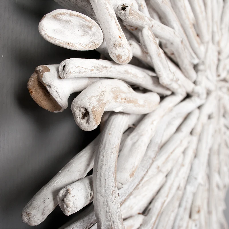 Wand-Deko-Objekt BULAT White Wash Ø ca. 70cm Treibholz Wandbild