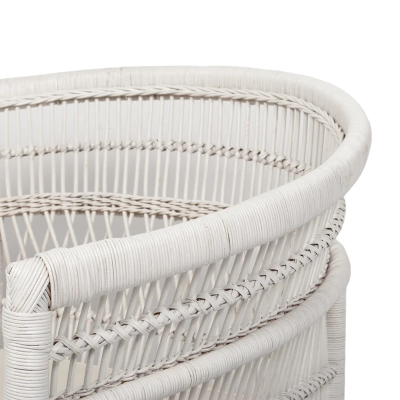 Rattan-Sessel MALAWI Weiß inkl. Sitzkissen