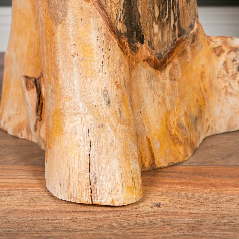 Massivholz Teak Beistelltisch MELAYA Natural ca.D 45cm Unikat