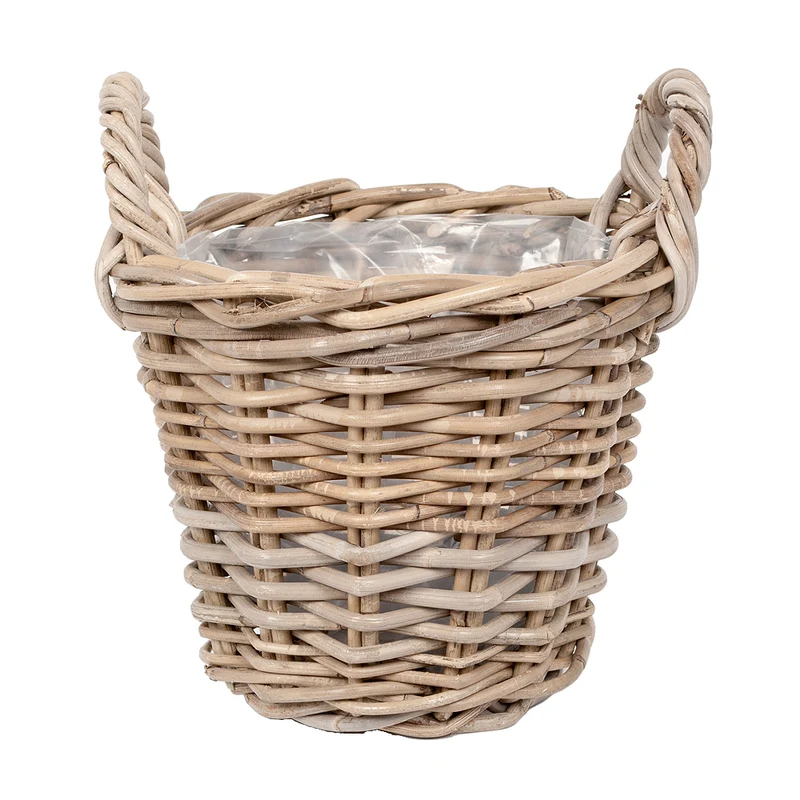 Pflanzkorb VERONA-9 Rund ca. D30cm mit Henkeln Naturrattan