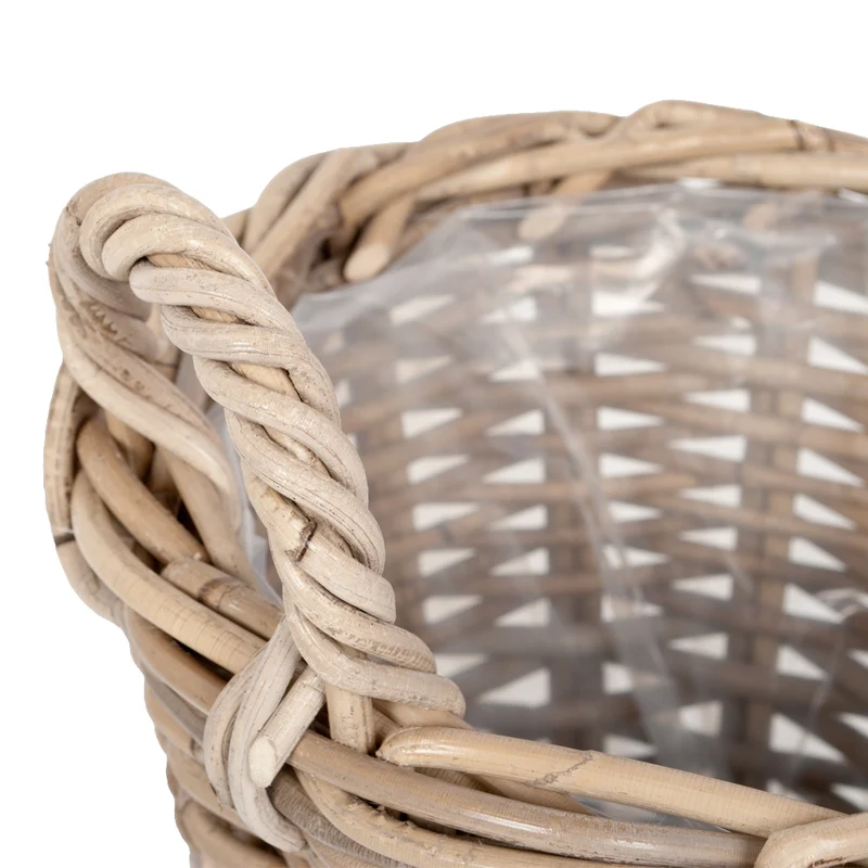 Pflanzkorb VERONA-9 Rund ca. D30cm mit Henkeln Naturrattan