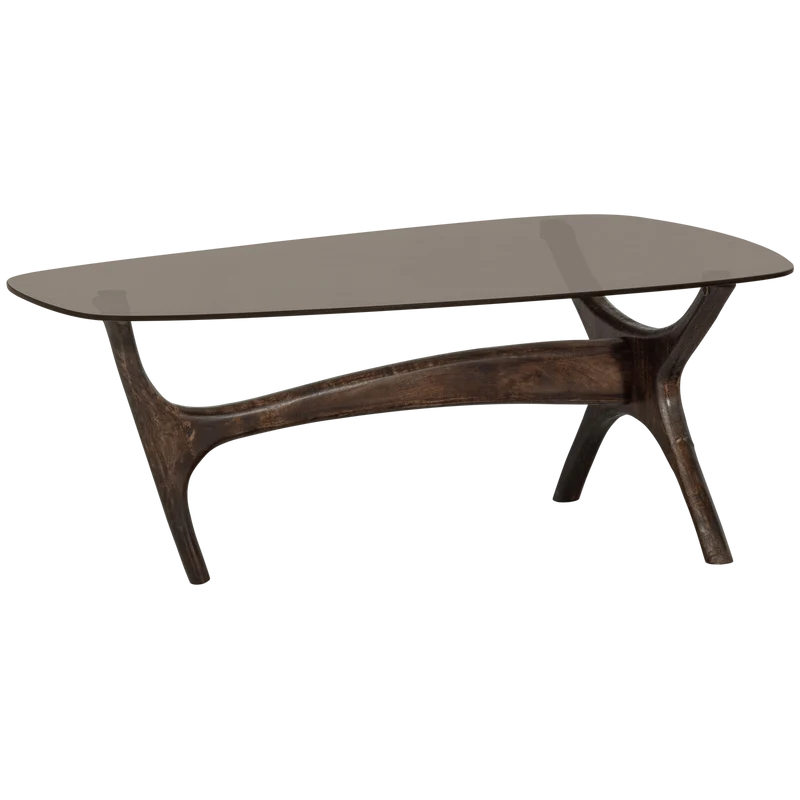 Flash couchtisch mangoholz/glas walnuss