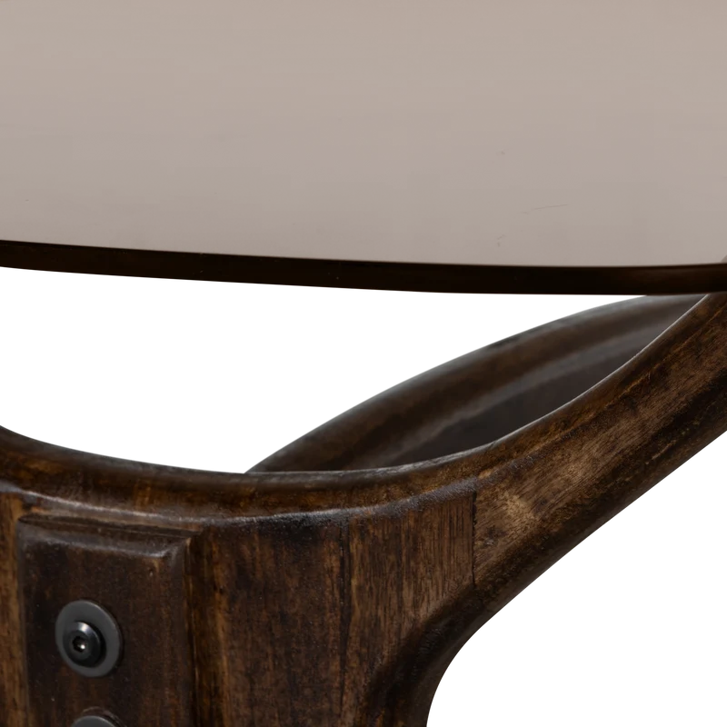 Flash couchtisch mangoholz/glas walnuss