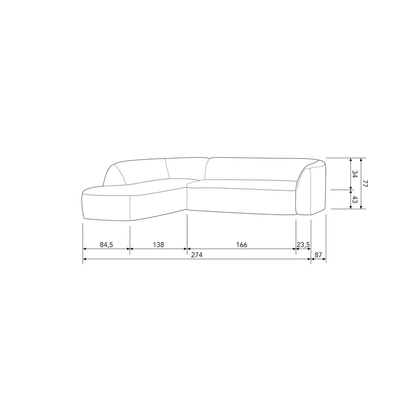 Sloping eckbank links pearl melange