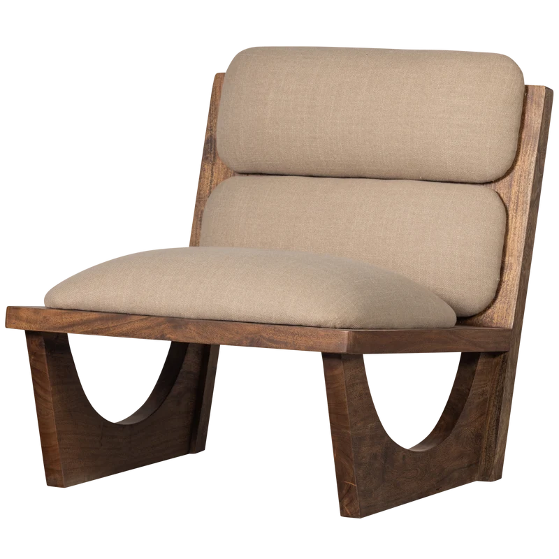 Opulent sessel bouclé/holz natur
