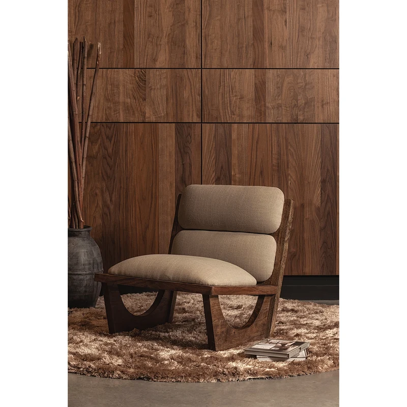 Opulent sessel bouclé/holz natur