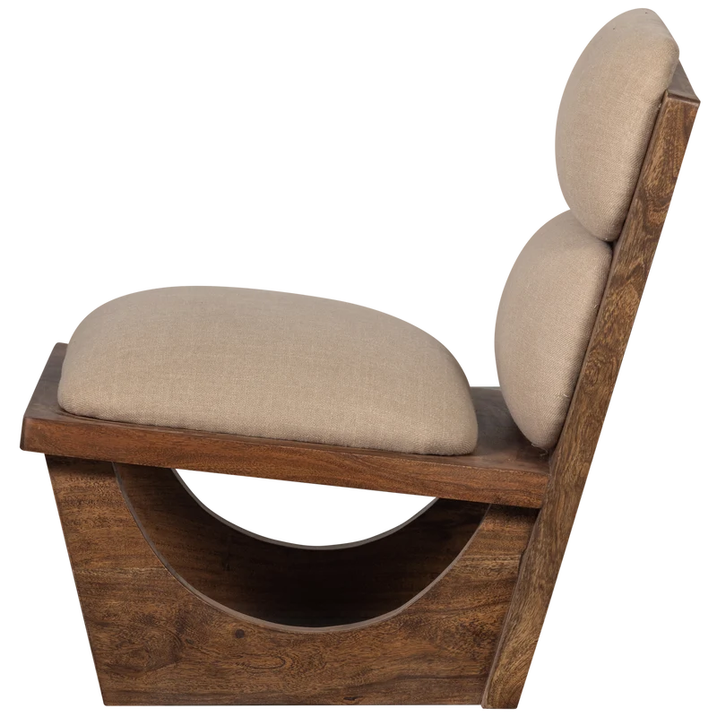 Opulent sessel bouclé/holz natur