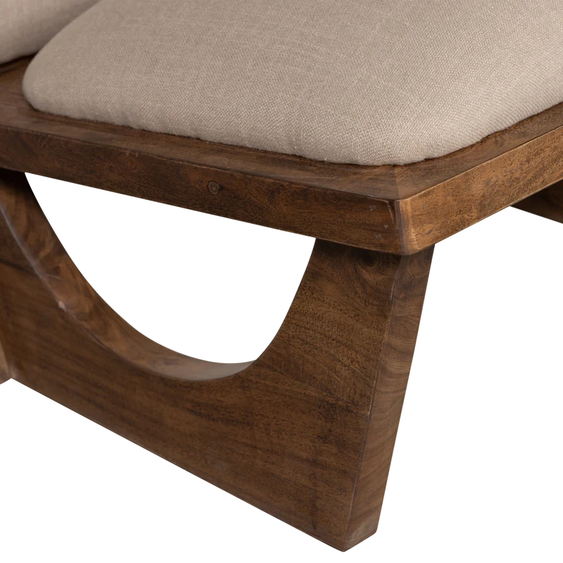 Opulent sessel bouclé/holz natur