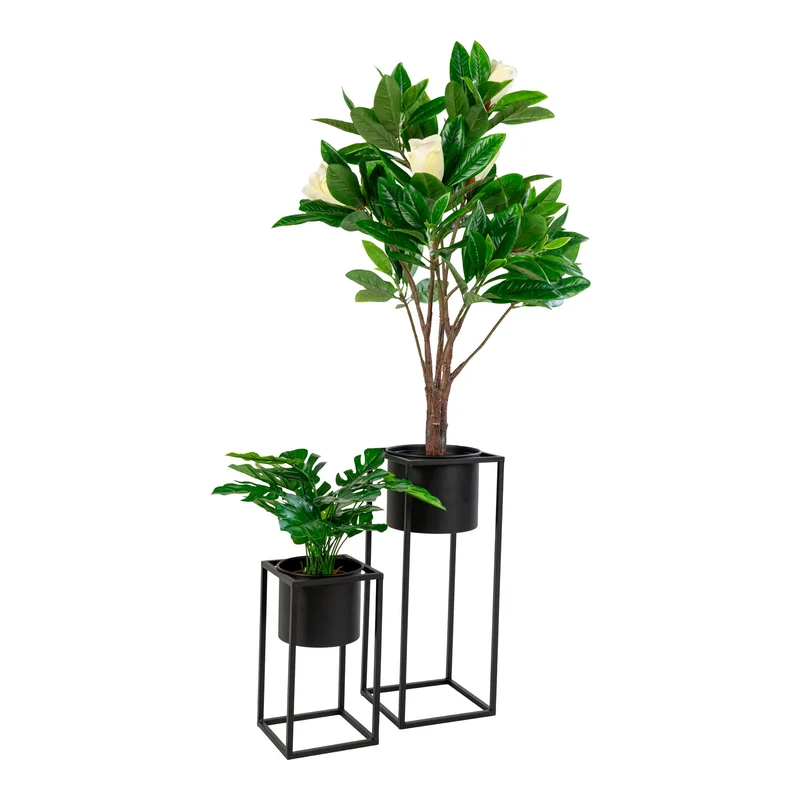 Modernes Blumentopf 2er-Set LARA schwarz