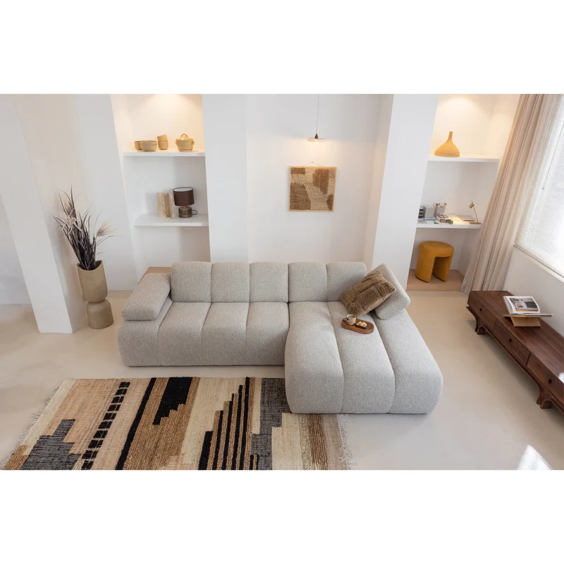 Mojo chaise longue element rechts bouclé beige melange