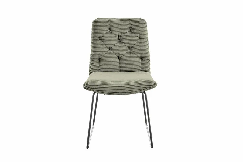 KAWOLA Stuhl NEW CHARME Esszimmerstuhl Cord olivgrün