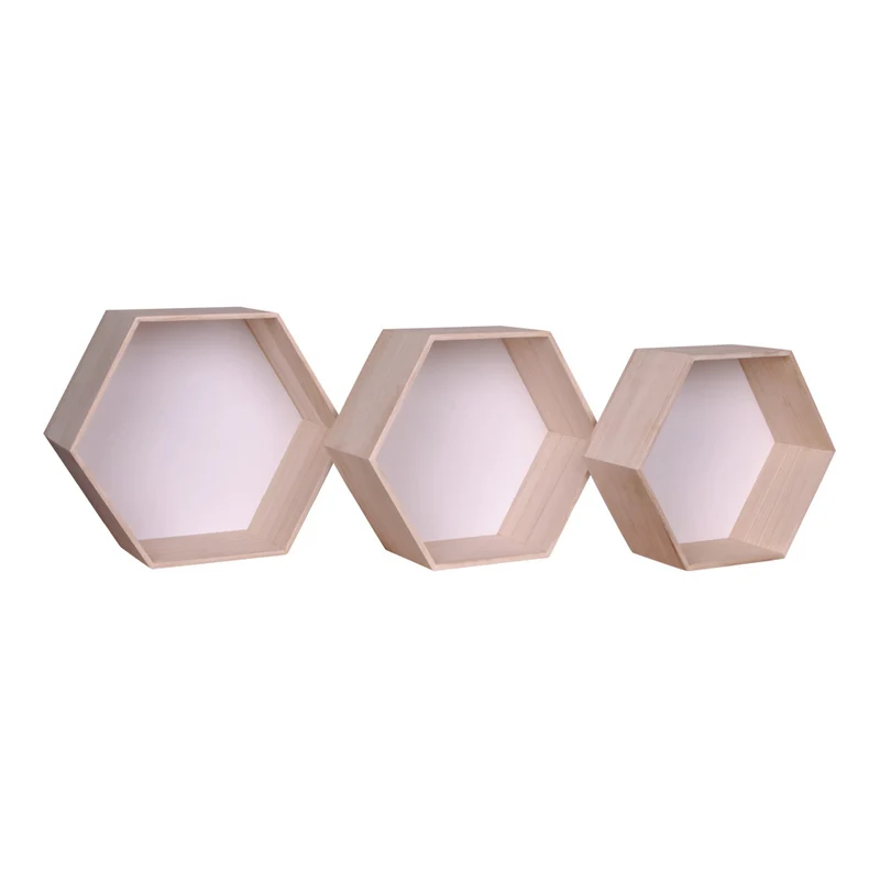 3-tlg. Regal-Set GEO aus Holz