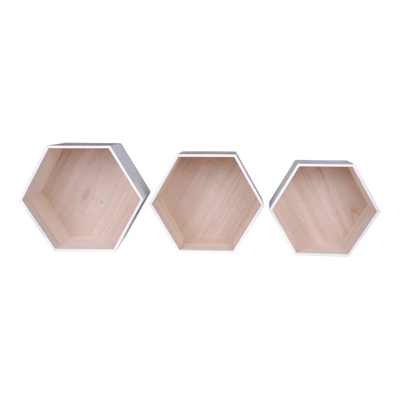3-tlg. Regal-Set GEO aus Holz